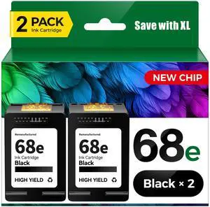 68XL Ink Cartridge Black 2-Pack High Yield Compatible for HP 68 68e Ink Cartridges Replacement for Envy 6155e 6500e 6552e 6555e 6558e 6100e 6152e Printer 6520e 6530e 6165e 6110e 6120e Laser All-in-One 68XL Ink Cartridge Black 2-Pack High Yield Compatible for HP 68 68e Ink Cartridges Replacement for Envy 6155e 6500e 6552e 6555e 6558e 6100e 6152e Printer 6520e 6530e 6165e 6110e 6120e Laser All-in-One