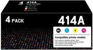 414A Toner Cartridges 4 Pack(with Chip) Replacement for HP 414A Toner 414X W2020a, Compatible with HP Color Laserjet Pro MFP M479fdw M479fdn M454dw M454dn M480f Printer (Black Yellow Cyan Magenta) 414A Toner Cartridges 4 Pack(with Chip) Replacement for HP 414A Toner 414X W2020a, Compatible with HP Color Laserjet Pro MFP M479fdw M479fdn M454dw M454dn M480f Printer (Black Yellow Cyan Magenta)