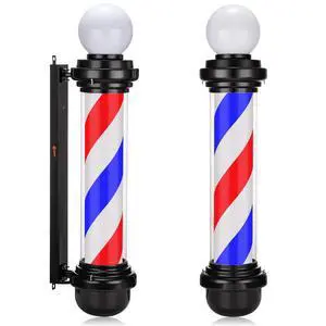 34in Barber Pole LED Sign, Barber Shop Pole Red Blue White Stripes Light, Classic Hair Salon Open Sign, Traditional Barbershop Ideas Wall Mount Rotating Light Waterproof Save Energy Lamp 34in Barber Pole LED Sign, Barber Shop Pole Red Blue White Stripes Light, Classic Hair Salon Open Sign, Traditional Barbershop Ideas Wall Mount Rotating Light Waterproof Save Energy Lamp