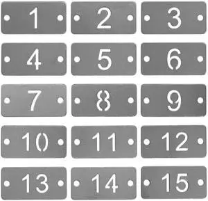 Rectangle Metal Hollowed Numbered Tags Stainless Steel Number Tags Key Tag (101-200) Rectangle Metal Hollowed Numbered Tags Stainless Steel Number Tags Key Tag (101-200)