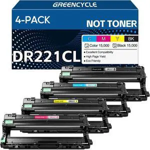 Compatible DR221CL Drum Unit Replacement for Brother MFC-9130CW MFC-9340CDW | 4-pack DR-221CL DR221 use for HL-3170CDW MFC-9330CW HL-3140CW HL-3180CDW DCP-9020CDN Printer,15,000 pages Not Toner Compatible DR221CL Drum Unit Replacement for Brother MFC-9130CW MFC-9340CDW | 4-pack DR-221CL DR221 use for HL-3170CDW MFC-9330CW HL-3140CW HL-3180CDW DCP-9020CDN Printer,15,000 pages Not Toner