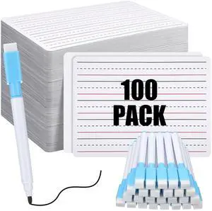 100 Pcs Lined Dry Erase Board with Markers 9 x 12 Double Sided Whiteboards Dry Erase Lapboards with Lines Ruled Writing Board Handwriting Practice 100 Pcs Lined Dry Erase Board with Markers 9 x 12 Double Sided Whiteboards Dry Erase Lapboards with Lines Ruled Writing Board Handwriting Practice