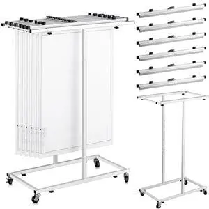 Mobile Blueprint Storage Rack Adjustable Holder with 6 Pcs Blueprint Clamps 4 Wheels Storage Organizer Stand for File Display Plan Office Home(24 Inch) Mobile Blueprint Storage Rack Adjustable Holder with 6 Pcs Blueprint Clamps 4 Wheels Storage Organizer Stand for File Display Plan Office Home(24 Inch)
