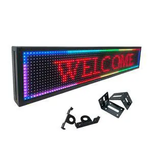 P10 Programmable LED Sign Outdoor, RGB Full Color Scrolling LED Sign with 4000CD/ High Brightness, WIFI Control Open Welcome Led Digital Display for Business Advertising, Store, 40x 8 P10 Programmable LED Sign Outdoor, RGB Full Color Scrolling LED Sign with 4000CD/ High Brightness, WIFI Control Open Welcome Led Digital Display for Business Advertising, Store, 40x 8