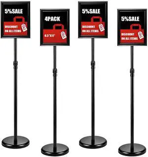 4Pack Sign Holder Stand-8.5x11 inchAdjustable Sign Stands For DisplayHeavy Duty Floor Standing Sign Holder Stand Aluminum for Retail StoreMuseumVolunteer CctivitiesBlack 4Pack Sign Holder Stand-8.5x11 inchAdjustable Sign Stands For DisplayHeavy Duty Floor Standing Sign Holder Stand Aluminum for Retail StoreMuseumVolunteer CctivitiesBlack