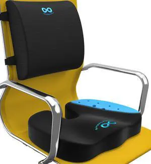 Lumbar Support & Gel Infused Seat Cushion Bundle - Perfect for Desk, Car, Office, Gaming Chairs - Enhance Posture - Multi-Use Cushions for Back, Sciatica, & Tailbone Pain Relief Lumbar Support & Gel Infused Seat Cushion Bundle - Perfect for Desk, Car, Office, Gaming Chairs - Enhance Posture - Multi-Use Cushions for Back, Sciatica, & Tailbone Pain Relief