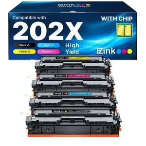 Compatible 202X Toner Cartridges for HP 202X Toner with Chip | for 202X 202A CF500X CF500A to Use with HP Color Pro MFP M281fdw M281cdw M281fdn M254dw M254 M281 (4-Pack) Compatible 202X Toner Cartridges for HP 202X Toner with Chip | for 202X 202A CF500X CF500A to Use with HP Color Pro MFP M281fdw M281cdw M281fdn M254dw M254 M281 (4-Pack)
