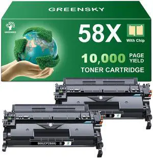 Compatible 58X Toner Cartridge Black (with Chip) Replacement for HP 58X CF258X 58A CF258A Toner Cartridge High Yield for LaserJet Pro MFP M428fdw M404n M428fdn M404dn Printer (2 Black) Compatible 58X Toner Cartridge Black (with Chip) Replacement for HP 58X CF258X 58A CF258A Toner Cartridge High Yield for LaserJet Pro MFP M428fdw M404n M428fdn M404dn Printer (2 Black)