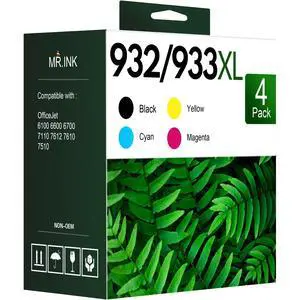 932XL 933XL Ink cartridges Combo Pack Compatible for HP 932XL 933XL 932 and 933 Ink cartridges Work Well for HP OfficeJet 6100 6600 6700 7110 7510 7612 7610 Printers (4 Pack) 932XL 933XL Ink cartridges Combo Pack Compatible for HP 932XL 933XL 932 and 933 Ink cartridges Work Well for HP OfficeJet 6100 6600 6700 7110 7510 7612 7610 Printers (4 Pack)