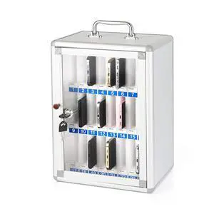24 Slots Aluminum Alloy Cell Phone Locker, Phone Holder for Classroom | Cell Phone Lock Box, Wall-Mounted Phone Holder with a Locked, Phone Storage Cabinet, Can be Carried by Hand 24 Slots Aluminum Alloy Cell Phone Locker, Phone Holder for Classroom | Cell Phone Lock Box, Wall-Mounted Phone Holder with a Locked, Phone Storage Cabinet, Can be Carried by Hand