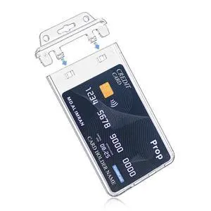 Bulk 50 Pack Permanent Locking Hard Plastic ID Badge Holder | Heavy Duty, Vertical, Clear, Secure Rigid Case Protector for Passes Access IDs, Proximity RFID One or Two I'd Cards Bulk 50 Pack Permanent Locking Hard Plastic ID Badge Holder | Heavy Duty, Vertical, Clear, Secure Rigid Case Protector for Passes Access IDs, Proximity RFID One or Two I'd Cards
