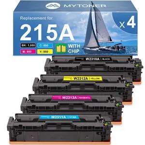 215A Toner Cartridges 4 Pack High Yield Replacement for HP 215A | With Chip, Compatible with Color LaserJet Pro MFP M183fw M182nw M182n Pro M155a M155nw Printer, W2310A W2311A W2312A W2313A 215A Toner Cartridges 4 Pack High Yield Replacement for HP 215A | With Chip, Compatible with Color LaserJet Pro MFP M183fw M182nw M182n Pro M155a M155nw Printer, W2310A W2311A W2312A W2313A