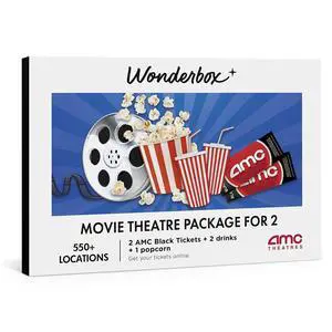 AMC Movie Theatres® 2 Tickets, 2 Drinks,1 Popcorn to Share | Valid at 550+ AMC theater locations across the US, Choose your theater, movie, date, and showtime with easy online redemption AMC Movie Theatres® 2 Tickets, 2 Drinks,1 Popcorn to Share | Valid at 550+ AMC theater locations across the US, Choose your theater, movie, date, and showtime with easy online redemption