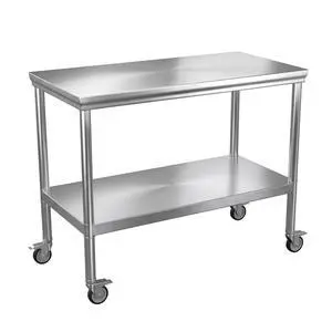 Stainless Steel Prep Table 24x60 with Wheels, Heavy Duty Work Table | lbs heavy duty table: top 600lbs, shelf 400lbs. Roomy prep table with storage for pots, appliances & food prep Stainless Steel Prep Table 24x60 with Wheels, Heavy Duty Work Table | lbs heavy duty table: top 600lbs, shelf 400lbs. Roomy prep table with storage for pots, appliances & food prep
