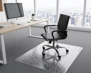 45"x53" Rose Pattern Office Chair Mat, Clear Carpet Floor Protector | Studded anti-slip backing for low/medium pile carpet, crack-resistant, smooth rolling design 45"x53" Rose Pattern Office Chair Mat, Clear Carpet Floor Protector | Studded anti-slip backing for low/medium pile carpet, crack-resistant, smooth rolling design