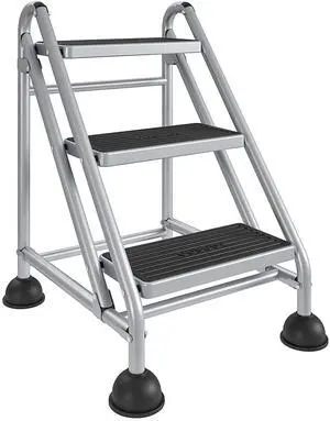 3-Step Rolling Step Ladder, Grey 3-Step Rolling Step Ladder, Grey