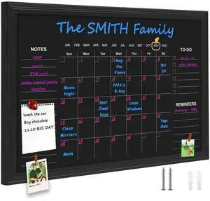 Large Magnetic Chalkboard Calendar,24" × 36" Family Planner Chalk Board | Monthly and Weekly Chalkboard, Family Calendar Chalk Board for wall,Magnetic Surface, for Planning,Timetable Memo,Black Frame Large Magnetic Chalkboard Calendar,24" × 36" Family Planner Chalk Board | Monthly and Weekly Chalkboard, Family Calendar Chalk Board for wall,Magnetic Surface, for Planning,Timetable Memo,Black Frame