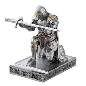 Medieval Templar Vanguard Officer Knight Pen Holder Desk Organizers Silver | Pencil Stand Paperweight Desktop Decoration Accessories Cell Phone Stand with a Fancy Sword for Medieval Warrior Enthusiast Medieval Templar Vanguard Officer Knight Pen Holder Desk Organizers Silver | Pencil Stand Paperweight Desktop Decoration Accessories Cell Phone Stand with a Fancy Sword for Medieval Warrior Enthusiast