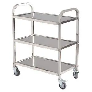 Stainless Steel Cart on Wheels,3-Tier Stainless Steel Utility Cart for Kitchen, Tool Room, Workshop, Salon & BBQ Snack Station - 29.5" D*15.7W*33H with with 360° Wheels (2 Locking) Stainless Steel Cart on Wheels,3-Tier Stainless Steel Utility Cart for Kitchen, Tool Room, Workshop, Salon & BBQ Snack Station - 29.5" D*15.7W*33H with with 360° Wheels (2 Locking)