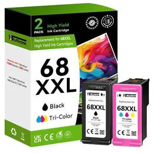 High Yield 68XXL 68e 6155e 6555e 6100e Ink Cartridges Compatible for HP 68 Ink Cartridges Black/Color Combo Pack Compatible for HP Ink 68 fit for Envy 6500e 6165e 6152e 6552e 6558e 6110e 6520 Printer High Yield 68XXL 68e 6155e 6555e 6100e Ink Cartridges Compatible for HP 68 Ink Cartridges Black/Color Combo Pack Compatible for HP Ink 68 fit for Envy 6500e 6165e 6152e 6552e 6558e 6110e 6520 Printer