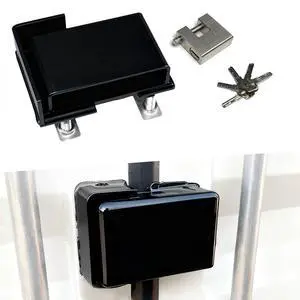 Shipping Container Lock Box, Black | Heavy Duty, Bolt-on Security, Includes Padlock & 5 Keys, Protection Device Shipping Container Lock Box, Black | Heavy Duty, Bolt-on Security, Includes Padlock & 5 Keys, Protection Device