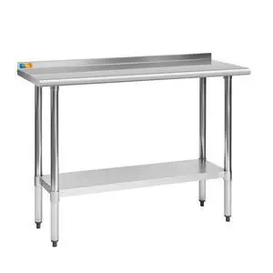 Stainless Steel Table 18" X 48" with Backsplash | Commercial Heavy Duty Prep & Work Table with Undershelf for Kitchen, Restaurant, Home, Hotel Stainless Steel Table 18" X 48" with Backsplash | Commercial Heavy Duty Prep & Work Table with Undershelf for Kitchen, Restaurant, Home, Hotel