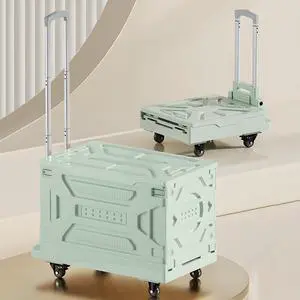 88LHeavy-Duty 2-in-1 Foldable Utility Cart, Large Capacity Rolling Crate, Thickened Material with Silent Swivel Wheels, Dual Modes (Basket/Flatbed) for Grocery, Laundry, Camping, Green 88LHeavy-Duty 2-in-1 Foldable Utility Cart, Large Capacity Rolling Crate, Thickened Material with Silent Swivel Wheels, Dual Modes (Basket/Flatbed) for Grocery, Laundry, Camping, Green