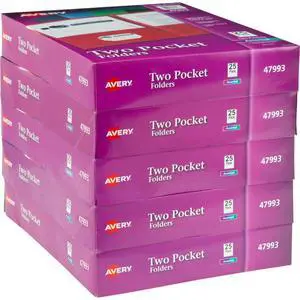 Two Pocket Folders, Holds up to 40 Sheets, Business Card Slot, Case Pack of 125 Assorted Folders (47993) Two Pocket Folders, Holds up to 40 Sheets, Business Card Slot, Case Pack of 125 Assorted Folders (47993)
