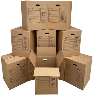 Moving Boxes with Handles, 10 Premium Large, 18 x 18 x 24, Brown Premium with Handles Moving Boxes with Handles, 10 Premium Large, 18 x 18 x 24, Brown Premium with Handles