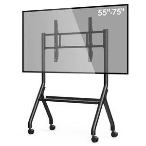Smart Board Stand with Wheels, Fits 55/65/75 Inch Interactive Whiteboard | Height adjustable, 4 lockable rolling casters, solid steel frame, ideal for office and classroom Smart Board Stand with Wheels, Fits 55/65/75 Inch Interactive Whiteboard | Height adjustable, 4 lockable rolling casters, solid steel frame, ideal for office and classroom