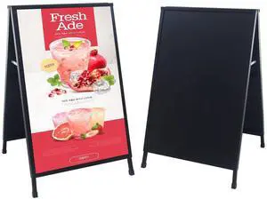 Sandwich Board 24 x 36 Sidewalk Sign Double-Sided A Frame Folding Sign Heavy Duty Metal Display with 2 Corrugated Plastic Poster Boards Suitable for Indoor Outdoor,Black Sandwich Board 24 x 36 Sidewalk Sign Double-Sided A Frame Folding Sign Heavy Duty Metal Display with 2 Corrugated Plastic Poster Boards Suitable for Indoor Outdoor,Black