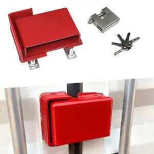 Shipping Container Lock Box, Red | Heavy Duty, Bolt-on Security, Includes Padlock & 5 Keys, Protection Device Shipping Container Lock Box, Red | Heavy Duty, Bolt-on Security, Includes Padlock & 5 Keys, Protection Device