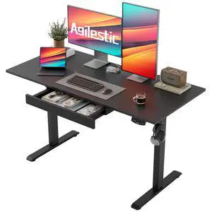 Electric Standing Desk with Drawers, 47.8 x 24 Inches Height Adjustable Desk, Stand up Computer Table with Memory Preset, for Work Office Home, Black Electric Standing Desk with Drawers, 47.8 x 24 Inches Height Adjustable Desk, Stand up Computer Table with Memory Preset, for Work Office Home, Black