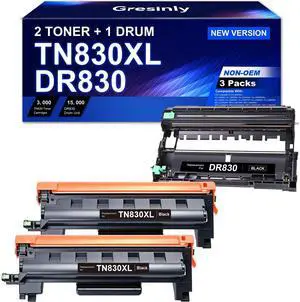 DR830 TN830XL 3PK Compatible Replacement for Brother DR830XL DR-830 Drum Unit TN830 XL TN-830 XL V R Toner Cartridges DCP-L2640DW HL-L2460DW L2405W L2480DW L2400D L2865DW MFC-L2820DW L2807DW Printer DR830 TN830XL 3PK Compatible Replacement for Brother DR830XL DR-830 Drum Unit TN830 XL TN-830 XL V R Toner Cartridges DCP-L2640DW HL-L2460DW L2405W L2480DW L2400D L2865DW MFC-L2820DW L2807DW Printer