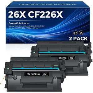 26X CF226X Toner Cartridge Compatible for HP 26X Black High Yield Toner Cartridge 26A Work for Laser Jet Pro MFP M426fdw, M426fdn, M402dn, M402dne, M402dw, M402n, M426, M402 Series Printer, 2 Pack 26X CF226X Toner Cartridge Compatible for HP 26X Black High Yield Toner Cartridge 26A Work for Laser Jet Pro MFP M426fdw, M426fdn, M402dn, M402dne, M402dw, M402n, M426, M402 Series Printer, 2 Pack