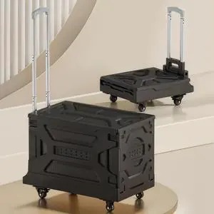 88LHeavy-Duty 2-in-1 Foldable Utility Cart, Large Capacity Rolling Crate, Thickened Material with Silent Swivel Wheels, Dual Modes (Basket/Flatbed) for Grocery, Laundry, Camping, Black 88LHeavy-Duty 2-in-1 Foldable Utility Cart, Large Capacity Rolling Crate, Thickened Material with Silent Swivel Wheels, Dual Modes (Basket/Flatbed) for Grocery, Laundry, Camping, Black