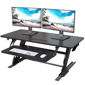 42 inch Stand Up Desk Converter, Height Adjustable Sit Stand Desk Riser, Black, 42PB 42 inch Stand Up Desk Converter, Height Adjustable Sit Stand Desk Riser, Black, 42PB
