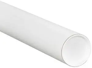 White Mailing Tubes with Caps, 4" x 26", Pack of 15, for Shipping, Storing, Mailing, and Protecting Documents, Blueprints and Posters White Mailing Tubes with Caps, 4" x 26", Pack of 15, for Shipping, Storing, Mailing, and Protecting Documents, Blueprints and Posters