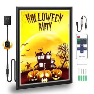 27"×40" LED Movie Poster Frame - Commercial Backlit Poster Frames with Remote & Dimmer, LED Snap Frame for Movie Theaters, Retail Stores, Trade Shows (Black) 27"×40" LED Movie Poster Frame - Commercial Backlit Poster Frames with Remote & Dimmer, LED Snap Frame for Movie Theaters, Retail Stores, Trade Shows (Black)