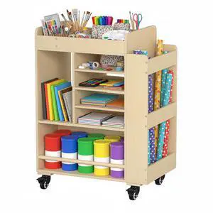 3-Tier Wooden Art Cart Organizer with Wheels, Art Storage Cart | Rolling Art Activity Cart, Art and Craft Storage Cabinet, Multi-Functional DIY Utility Carts for Classroom, Nursery, Bedroom 3-Tier Wooden Art Cart Organizer with Wheels, Art Storage Cart | Rolling Art Activity Cart, Art and Craft Storage Cabinet, Multi-Functional DIY Utility Carts for Classroom, Nursery, Bedroom