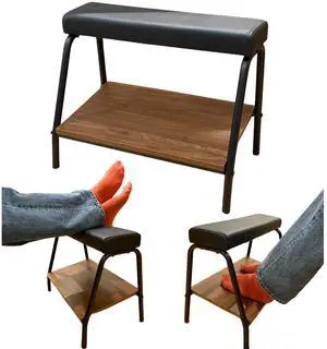 Double Step Footrest Under Desk Versatile Foot Stool Ottoman for Comfortable Desk Work Office Life (Black) Double Step Footrest Under Desk Versatile Foot Stool Ottoman for Comfortable Desk Work Office Life (Black)