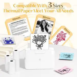 M04S Portable Thermal Printer Printpod -AI Smart Printer Sticker Maker Machine, Support 2/3/4 inch Printing, Compatible with Phones, Tablets, 300dpi, Great for Document, Notes, Sticker, Gift M04S Portable Thermal Printer Printpod -AI Smart Printer Sticker Maker Machine, Support 2/3/4 inch Printing, Compatible with Phones, Tablets, 300dpi, Great for Document, Notes, Sticker, Gift