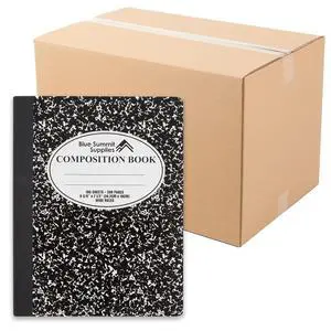 48 Pack Composition Notebooks Bulk, Wide Ruled, Black | 9.75 x 7.5 in, 100 sheets each, sewn binding, black marble cover, bulk carton for classrooms and schools 48 Pack Composition Notebooks Bulk, Wide Ruled, Black | 9.75 x 7.5 in, 100 sheets each, sewn binding, black marble cover, bulk carton for classrooms and schools
