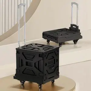66LHeavy-Duty 2-in-1 Foldable Utility Cart, Large Capacity Rolling Crate, Thickened Material with Silent Swivel Wheels, Dual Modes (Basket/Flatbed) for Grocery, Laundry, Camping, Black 66LHeavy-Duty 2-in-1 Foldable Utility Cart, Large Capacity Rolling Crate, Thickened Material with Silent Swivel Wheels, Dual Modes (Basket/Flatbed) for Grocery, Laundry, Camping, Black