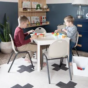 12" Kid's Stacking Chairs-4 Pack-Ivory 12" Kid's Stacking Chairs-4 Pack-Ivory