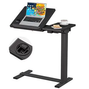 Small Electric Standing Desk, Overbed Table Wireless Tilt Top with Hidden Wheels, 27.6×15.8 Inch Adjustable Rolling Laptop Desk, USB-C Rechargeable Battery, Black Small Electric Standing Desk, Overbed Table Wireless Tilt Top with Hidden Wheels, 27.6×15.8 Inch Adjustable Rolling Laptop Desk, USB-C Rechargeable Battery, Black