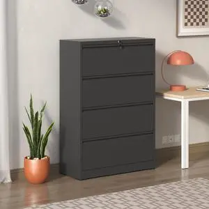 4 Drawer Lateral File Cabinet with Lock, Metal Filing Cabinet, Black | Wide Lockable File Cabinet for Letter/Legal/A4/F4 Storage with Silent Full-Extension Slides, Anti-Tilt Safety for Home Office 4 Drawer Lateral File Cabinet with Lock, Metal Filing Cabinet, Black | Wide Lockable File Cabinet for Letter/Legal/A4/F4 Storage with Silent Full-Extension Slides, Anti-Tilt Safety for Home Office