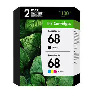 68 68XL Ink Cartridges Black/Color Combo Pack for HP Envy 6155e 6555e Ink | Compatible for HP Ink 68XL Work for HP68XL Envy 6155e 6555e 6100e 6500e 6552e 6558e Printer 1 Black,1 Tri-Color 68 68XL Ink Cartridges Black/Color Combo Pack for HP Envy 6155e 6555e Ink | Compatible for HP Ink 68XL Work for HP68XL Envy 6155e 6555e 6100e 6500e 6552e 6558e Printer 1 Black,1 Tri-Color