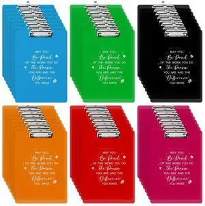 48 Pcs Teacher Appreciation Gifts Plastic Clip Boards,Be Proud | Back to School Colored Inspirational Clear Clipboards, Low Profile Clip, Office Standard A4 Letter Size, for Team Staff 48 Pcs Teacher Appreciation Gifts Plastic Clip Boards,Be Proud | Back to School Colored Inspirational Clear Clipboards, Low Profile Clip, Office Standard A4 Letter Size, for Team Staff