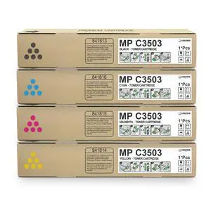 MP C3503 C3003 Toner Cartridge Set (4 Pack, 1BK/1C/1M/1Y) MP C3003 | 841813 841816 841815 841814 Toner Cartridge Replacement for Ricoh Aficio/Lanier/Savin MP C3503 MP C3004 MP C3504 Printer MP C3503 C3003 Toner Cartridge Set (4 Pack, 1BK/1C/1M/1Y) MP C3003 | 841813 841816 841815 841814 Toner Cartridge Replacement for Ricoh Aficio/Lanier/Savin MP C3503 MP C3004 MP C3504 Printer